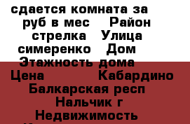 сдается комната за 3500 руб в мес  › Район ­ стрелка › Улица ­ симеренко › Дом ­ 2 › Этажность дома ­ 2 › Цена ­ 3 500 - Кабардино-Балкарская респ., Нальчик г. Недвижимость » Квартиры аренда   